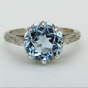 New 925 Sterling silver diamond stone ring